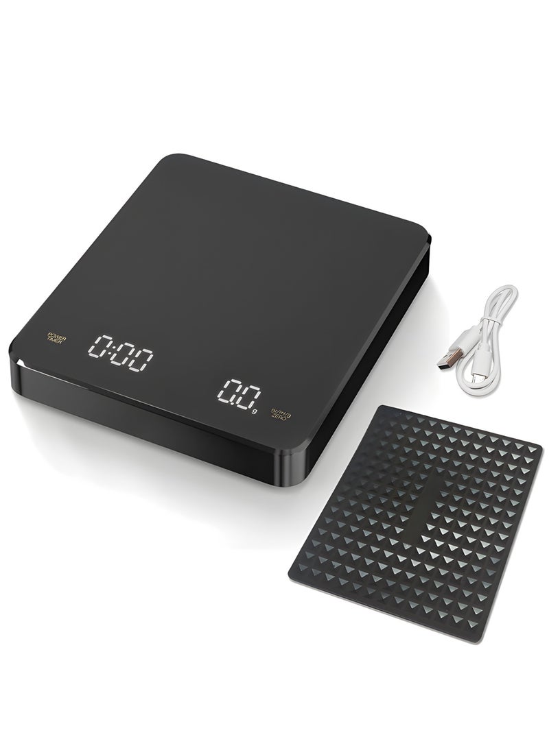 Accurate Electric Kitchen Scale, V60 Drip Coffee Scale with Timer 3kg/0.1g Black 15✕13✕2.2cm  - Image 2