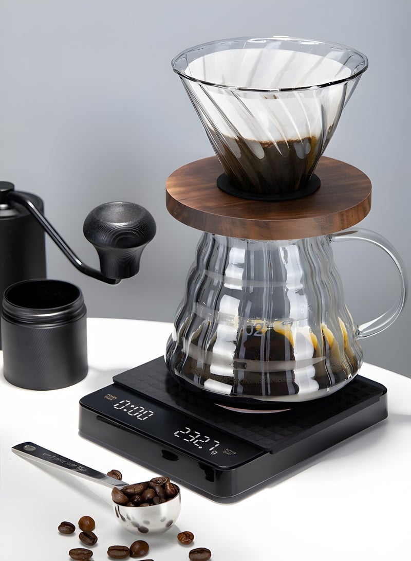 Accurate Electric Kitchen Scale, V60 Drip Coffee Scale with Timer 3kg/0.1g Black 15✕13✕2.2cm  - Image 3