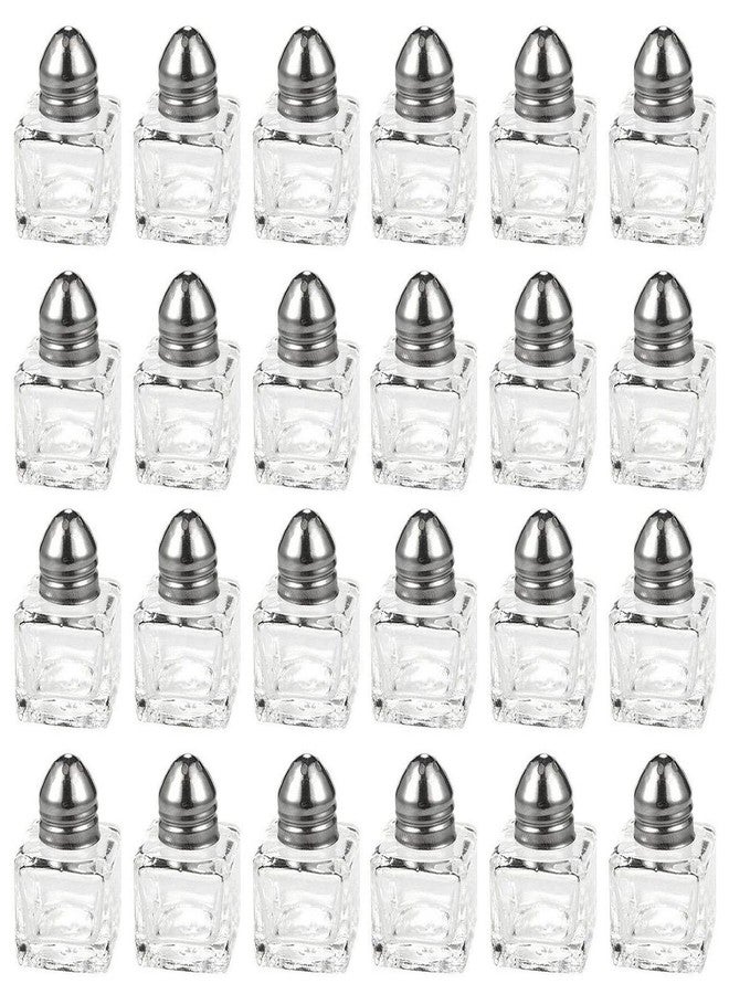 Juvale Set of 24 Mini Salt and Pepper Shakers (Glass and Stainless Steel, 0.5 oz) - Image 1