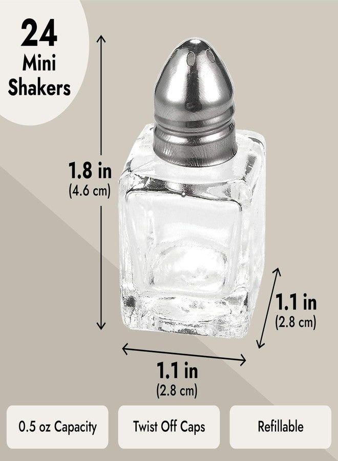 Juvale Set of 24 Mini Salt and Pepper Shakers (Glass and Stainless Steel, 0.5 oz) - Image 4