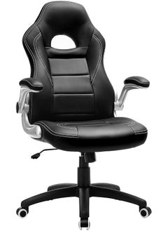 Racing Gaming Chair High Back Office Chair With Adjustable Height Flip Up Armrests Tilt Mechanism For Computer Gamer Black Obg28B