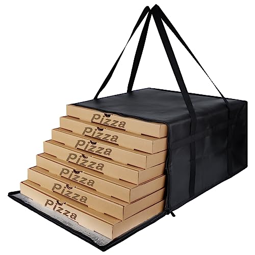 CIVJET Insulated Pizza Delivery Bag for Carry Hot, 20" x 20" x 14" Insulated Food Delivery Bag, Grocery Cooler Bags for Catering/Doordash, Commercial Food Warmers（Black, 1Pk） - Image 1