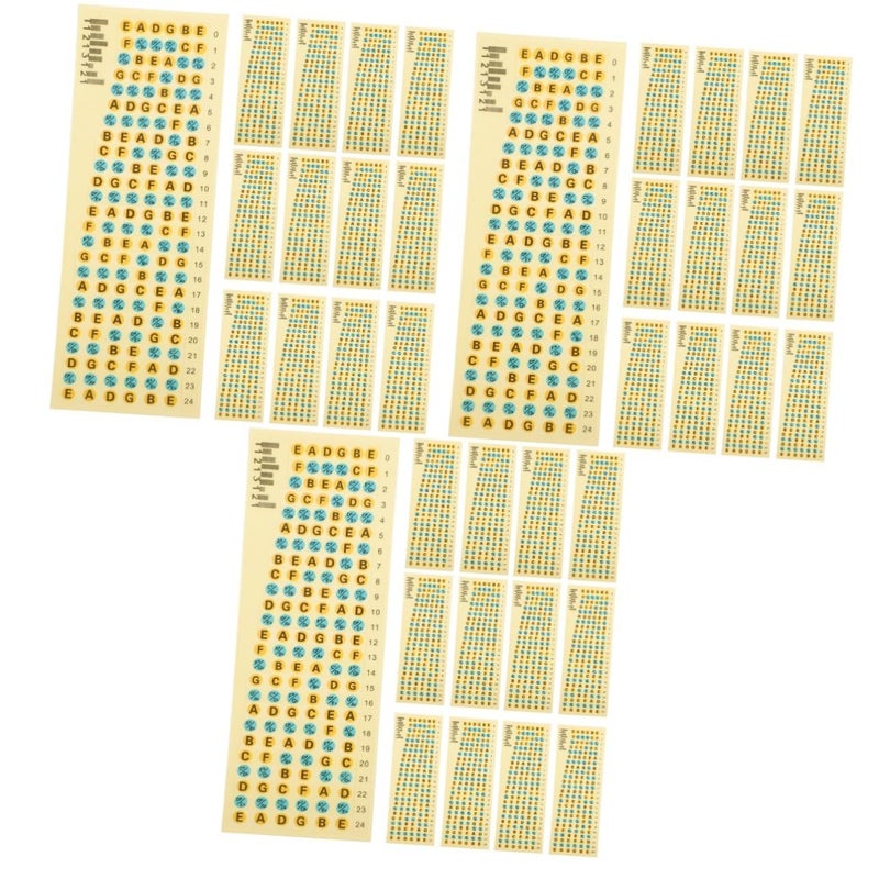 60Pcs Guitar Fretboard Stickers Notes for Beginners 18.4x6.6cm Khaki - Image 2