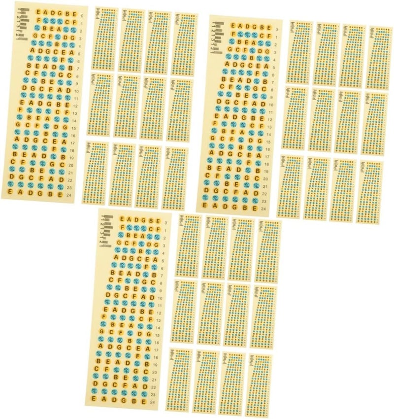 60Pcs Guitar Fretboard Stickers Notes for Beginners 18.4x6.6cm Khaki - Image 1