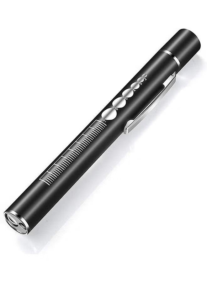 YJ Pocket Pen Clip Torch, USB Rechargeable LED Pen Ligh, Mini Flashlight with 2 LED Sources, Reusable LED Penlight for Students Doctors Nurses, Black - Image 1