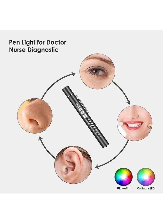 YJ Pocket Pen Clip Torch, USB Rechargeable LED Pen Ligh, Mini Flashlight with 2 LED Sources, Reusable LED Penlight for Students Doctors Nurses, Black - Image 3