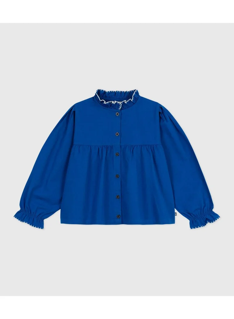 بيتي باتو بلوزة قطنية سادة بأكمام طويلة للأطفال