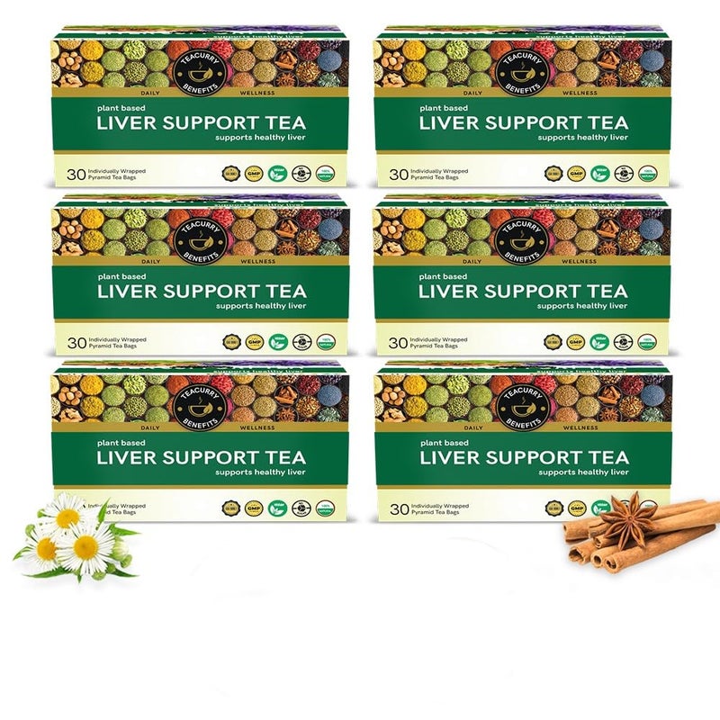 Teacurry Liver Detox Tea (180 Tea Bags 6 Month Pack) - Helps in Liver Cleanse | Liver Detox, Maintain Liver wellness with Goodness of Ayurvedic Indian Herbs - Image 1