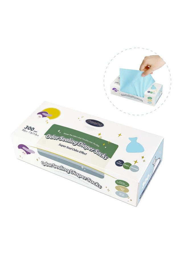 Deefre Odor Sealing Disposable Diaper Bags XS/300 Count Diaper Sacks Scented Diaper Trash Bags Large Capacity Diaper Disposal or Pet Waste Bags - Image 1