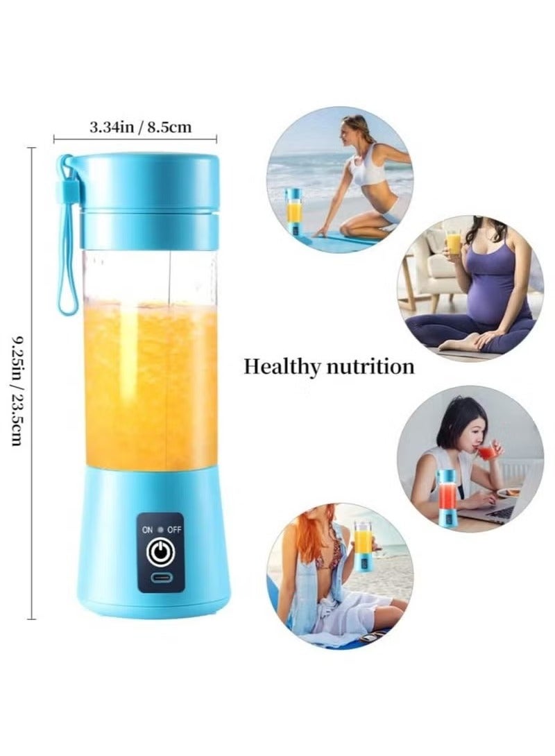 JAJEEK كوب الخلاط المحمول، خلاط عصير كهربائي USB، خلاط صغير محمول للشيك والمشروبات، عصير، 380 مل، ستة شفرات رائعة للخلط - Image 2