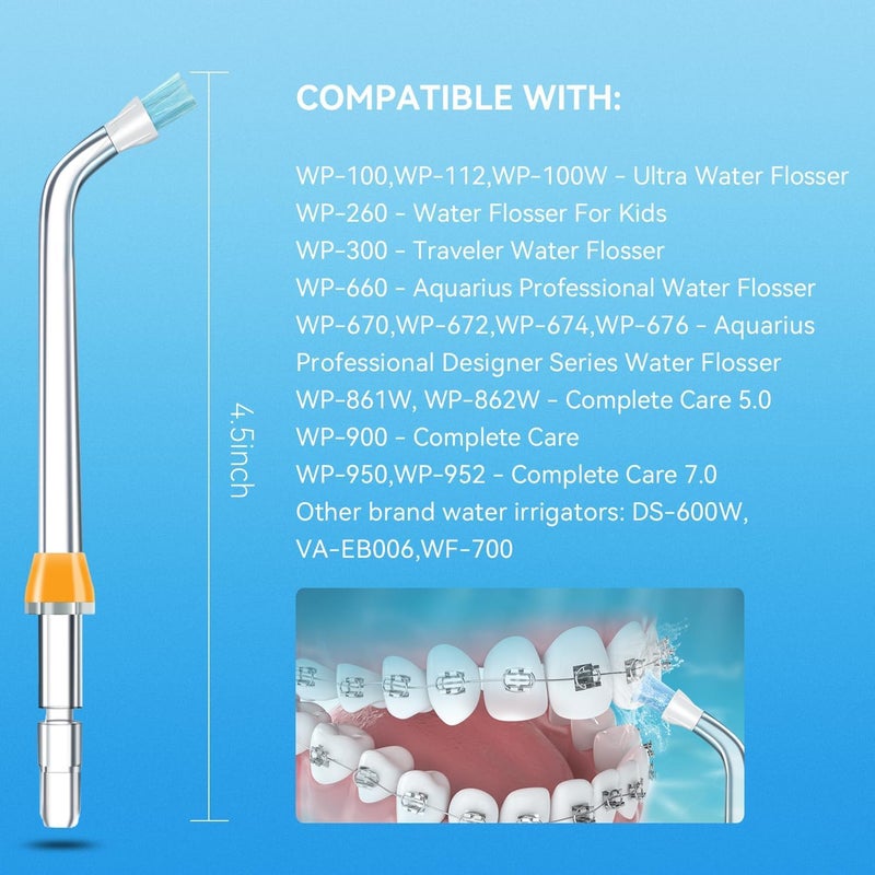 MAKINGTEC Replacement Tips for Waterpik Water Flosser, Plaque Seeker Replacement Tips Compatible with Waterpik Water Flossers, Plaque Remove Brisles Tips - Image 2