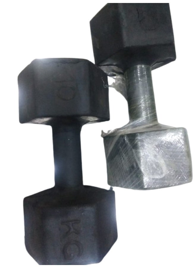 Rubber Dumbbell 10KG(2 PCS) - Image 1