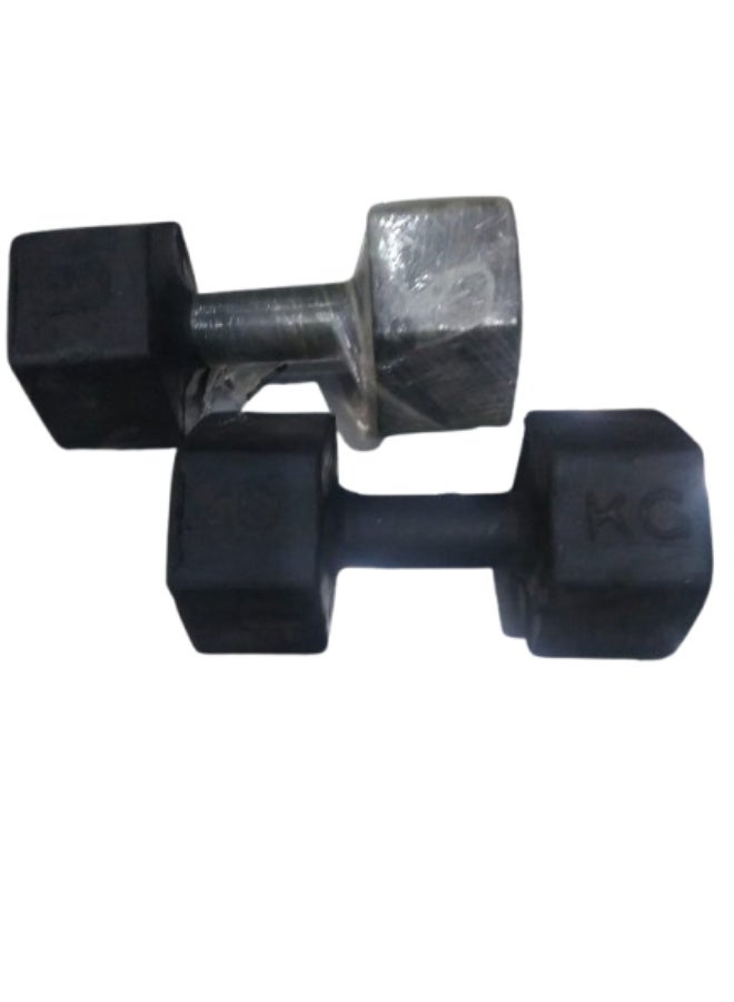 Rubber Dumbbell 10KG(2 PCS) - Image 2