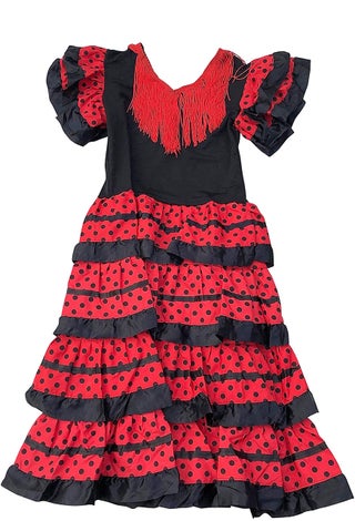 AMINA Flamenco Dress for Girl with ruffles on the skirt with detail of ruffles and polka dots on the skirt Costumes of Spanish Folkloric Andalusian Flamenco Red Black 2 - pzsku/Z954713ECED1C45788024Z/45/1752246055/fc5f35df-469f-4b73-8ae3-cc7d6efb943d