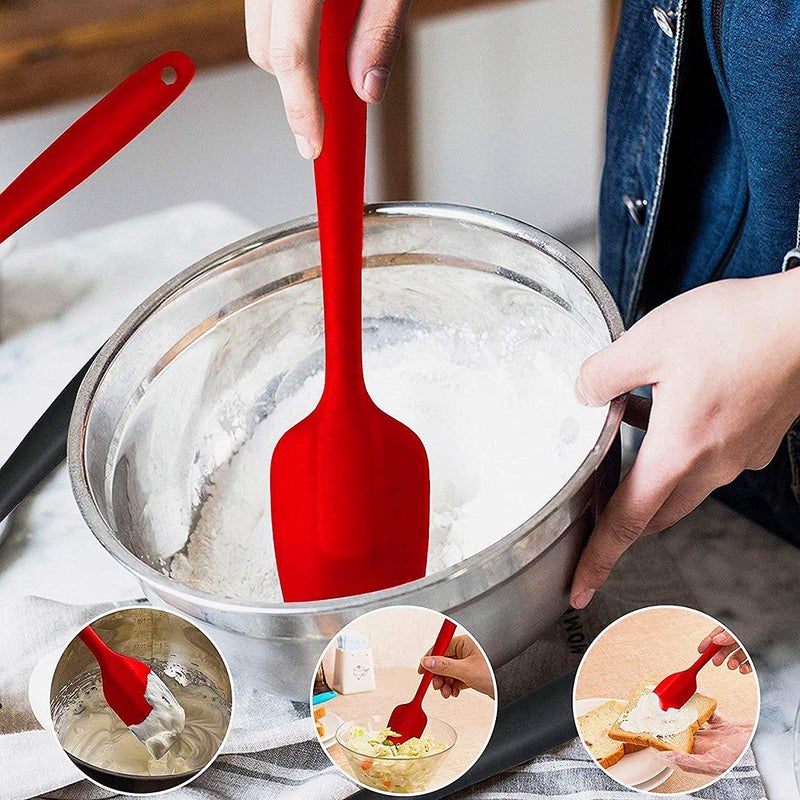 MOBDESK Food Grade Silicone Rubber Spatula Set for Baking Cooking and Mixing High Heat Resistant Non Stick Cookware Stainless Steel Core Dishwasher Safe BPAFree Baking BPA Free Seamless Design 6 pcs - Image 2