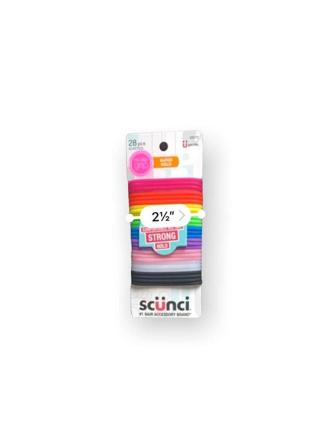 Scunci No-Slip Grip Gel Evolution Ponytailers Elastics, Assorted Colors, 28 Count (Pack Of 1) - Image 2