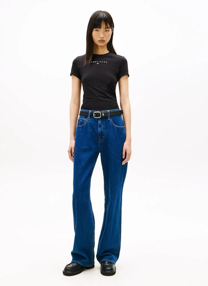 تومي جينز تيشيرت بياقة دائرية وشعار