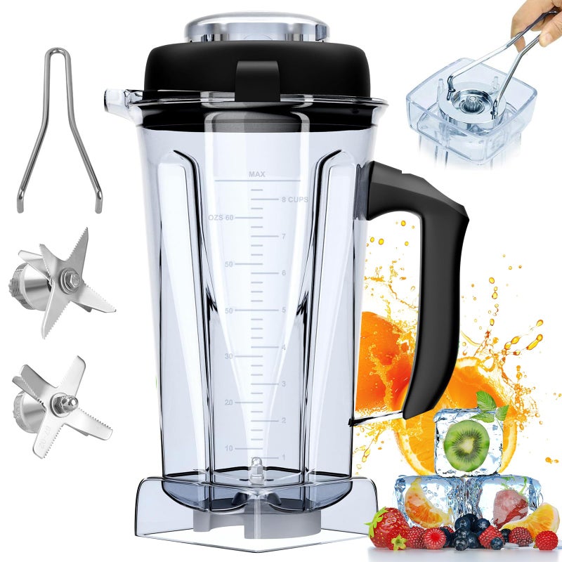 Leepenk 64OZ 5200 Blender Pitcher Fit for Classic CSeries Blender Replace 5200 6300 5000 5500 4200 4500 750 60865 62827 Blender Cup Replacement Accessories Fit with Blender Blade Assembly