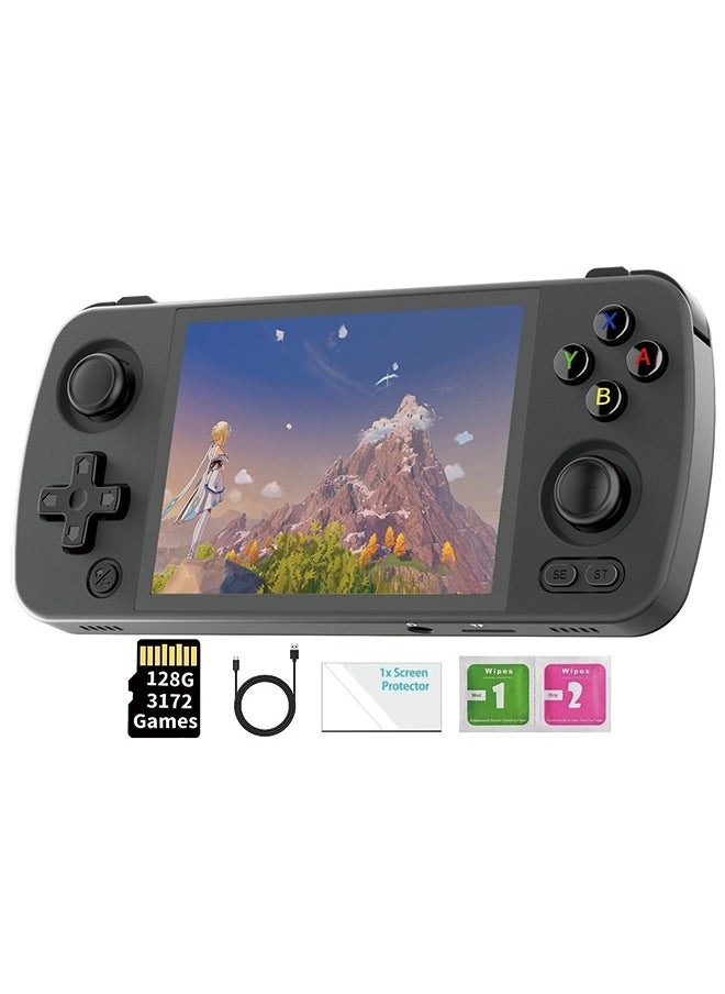 ANBERNIC  RG405M Retro Handheld Game Console , Aluminum Alloy CNC Android 12 System 4.0 Inch IPS Touch Screen with 128G TF Card 3172 Games Compatible with 5G WiFi and Bluetooth 5.0 (Black)  - Image 1
