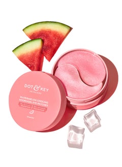 Dot & Key Watermelon Cooling Hydrogel Eye Patches | With Hyaluronic & Niacinamide | Under Eye Patches For Dark Circles & Puffiness Reduction | Instantly Hydrates, Cools & De-Puffs | 60 Patches, Pink