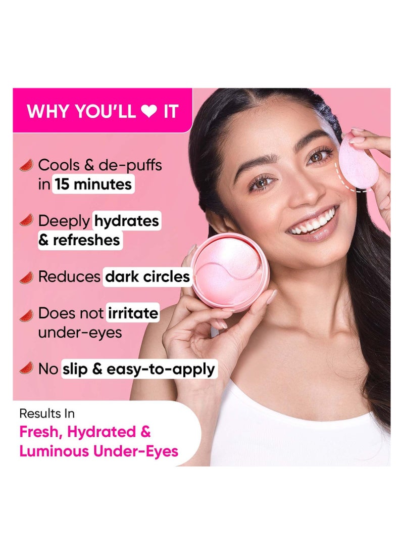 Dot & Key - Dot & Key Watermelon Cooling Hydrogel Eye Patches | With Hyaluronic & Niacinamide | Under Eye Patches For Dark Circles & Puffiness Reduction | Instantly Hydrates, Cools & De-Puffs | 60 Patches, Pink - Image 1