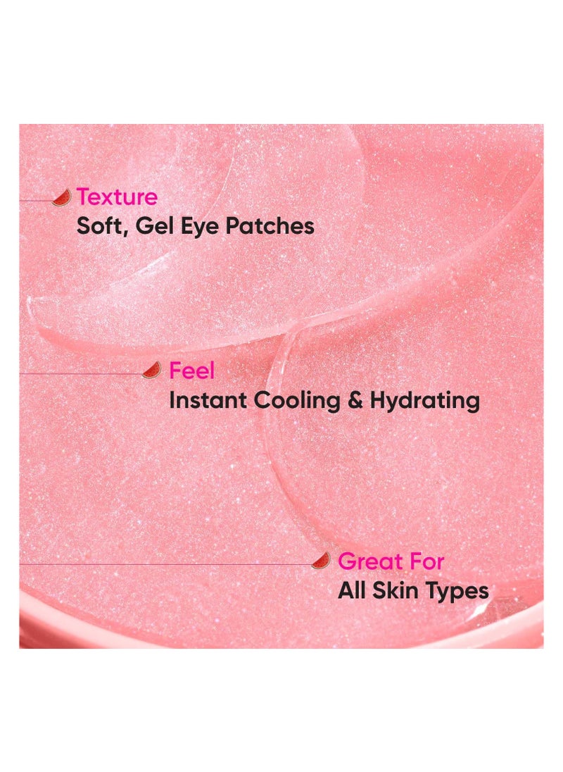Dot & Key - Dot & Key Watermelon Cooling Hydrogel Eye Patches | With Hyaluronic & Niacinamide | Under Eye Patches For Dark Circles & Puffiness Reduction | Instantly Hydrates, Cools & De-Puffs | 60 Patches, Pink - Image 1