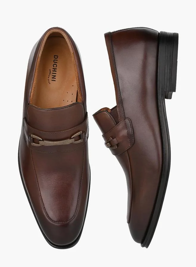 DUCHINI Men Leather Slip-On Loafers