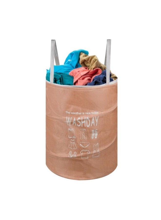 Laundry Basket/Hamper, Foldable Waterproof Storage Basket with Thick Cotton Handles, Easy to Carry, Ideal for Clothes, Toys, Space Organization (Assorted Color &Design) - Image 1