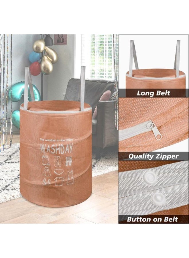 Laundry Basket/Hamper, Foldable Waterproof Storage Basket with Thick Cotton Handles, Easy to Carry, Ideal for Clothes, Toys, Space Organization (Assorted Color &Design) - Image 3