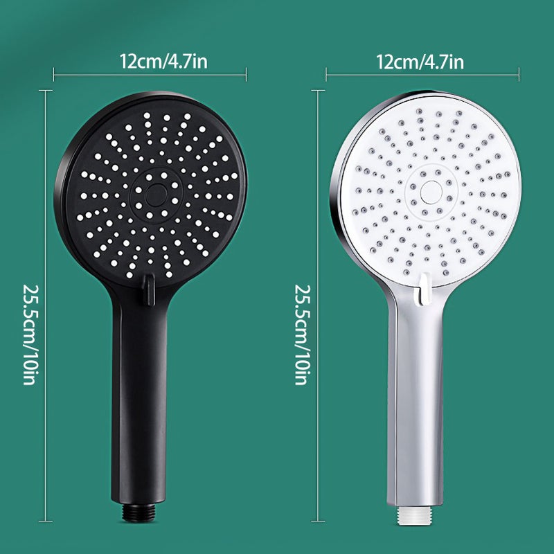 Hand-held Shower, Large Panel 4.7 inch Shower, Hand-held Water-saving Shower, 5 Adjustable water Spray Modes, With Punch-free Bracket and Hose - Image 3