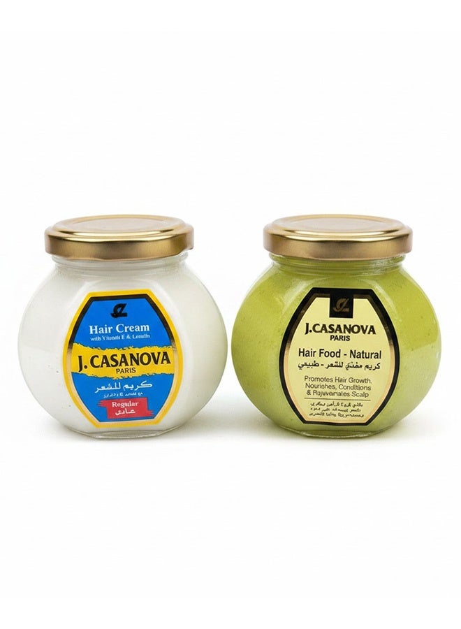 Casanova Hair Cream Nourishing Set – 2 x 150ml (White & Yellow) - Image 1