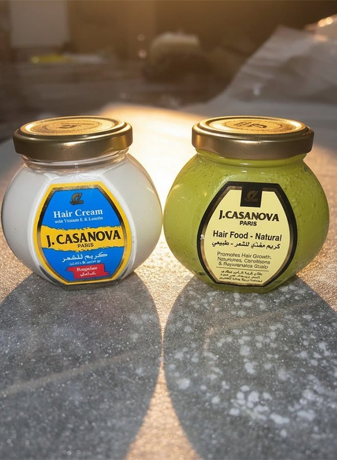 Casanova Hair Cream Nourishing Set – 2 x 150ml (White & Yellow) - Image 3