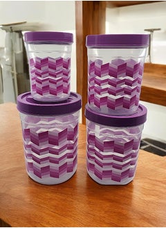 YOLO Silo Plastic Container Set of 4 pieces-500ml, 1000ml, 1500ml and 2000 ml-Purple  - Image 1