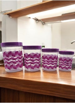 YOLO Silo Plastic Container Set of 4 pieces-500ml, 1000ml, 1500ml and 2000 ml-Purple  - Image 3