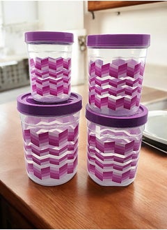 YOLO Silo Plastic Container Set of 4 pieces-500ml, 1000ml, 1500ml and 2000 ml-Purple  - Image 4