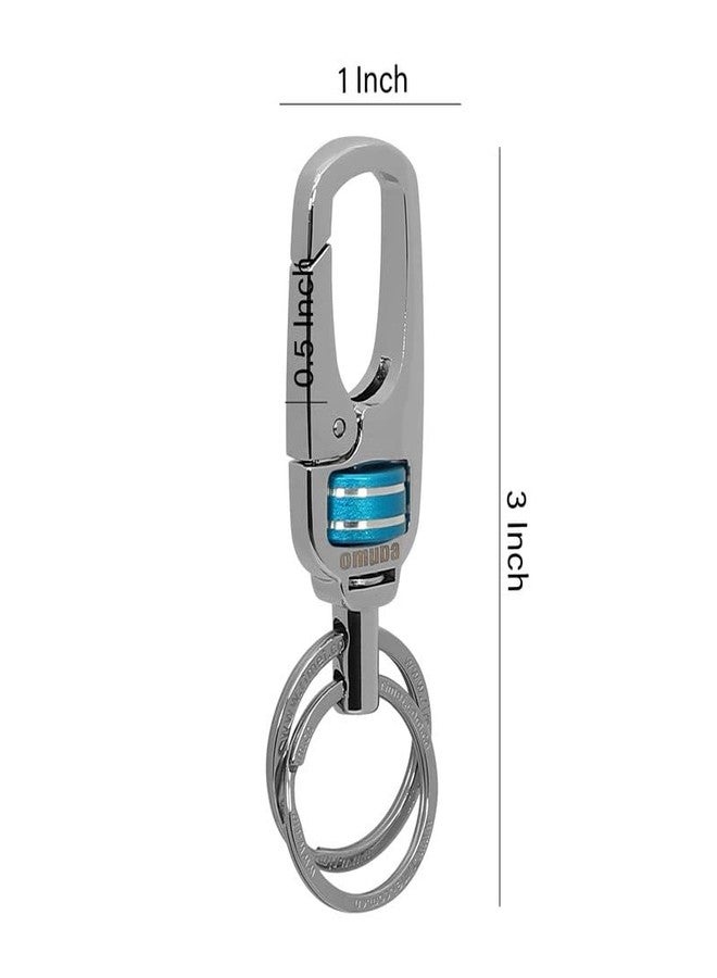 Omuda Premium and Stylish Hook Locking Metal Key Chain for Men & Women & for Gift (M-3799 Blue) - Image 5