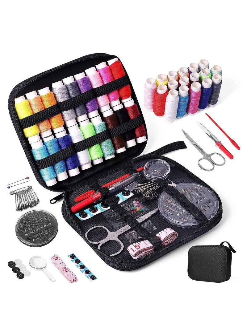 SYOSI Sewing Kit with Case Portable Sewing Supplies for Adults and Kids Filled Sewing Needle and Thread Kit Scissors Thimble and Clips Etc for Travel Family Everyday or Emergency and DIY Sewing Kits  - Image 1