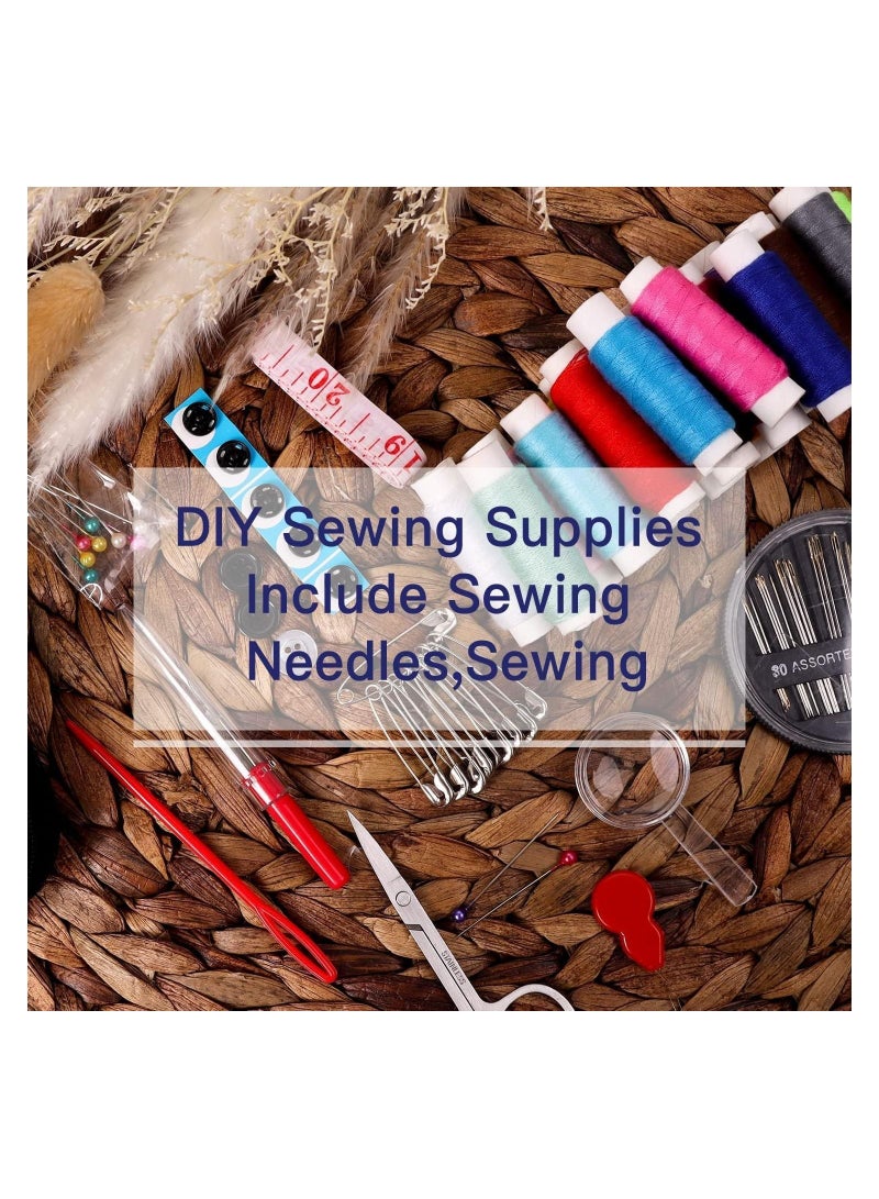 SYOSI Sewing Kit with Case Portable Sewing Supplies for Adults and Kids Filled Sewing Needle and Thread Kit Scissors Thimble and Clips Etc for Travel Family Everyday or Emergency and DIY Sewing Kits  - Image 2