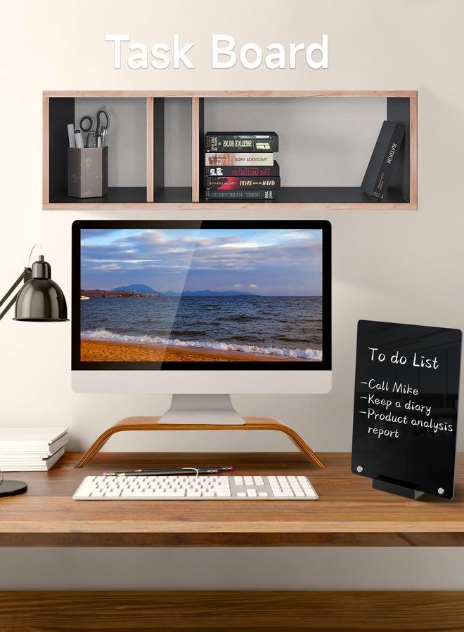 Kivsty Acrylic Black Dry Erase Board with Stand - 12” x 8” Small Desktop Whiteboard with Marker, Reusable Desk Blackboard, to-Do List, Planner, Memo Clipboard, Menu Board for Office, Home, Bar - Image 5