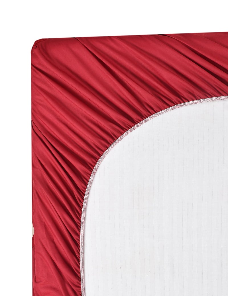 MORADO Water Resistant Terry Cotton Queen/King Size Elastic Fitted Mattress Protector (60x72x12 inches - Fits Up to 12 inches Mattress), Maroon - Image 5