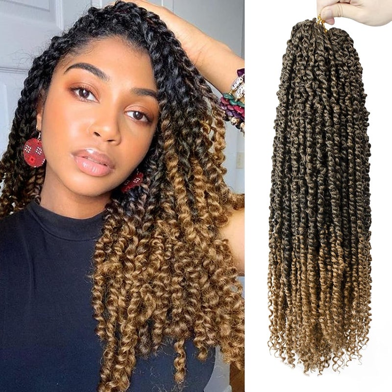 NAYOO Passion Twist Hair - 8 Packs 22 Inch Passion Twist Crochet Hair For Women, Crochet Pretwisted Curly Hair Passion Twists Synthetic Braiding Hair Extensions (22 Inch 8 Packs, T27) - Image 1