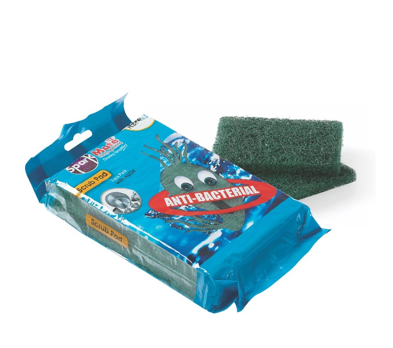 Sparkmate By Crystal Scrub Pad with Alox,Set of 3, 10cm X 14cm - Image 2
