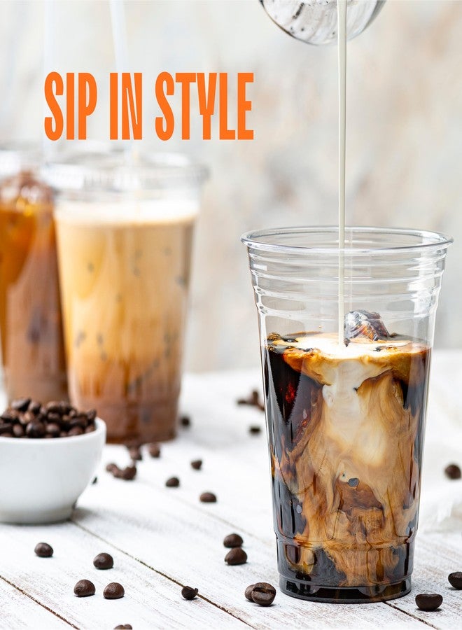 ستاك مان أكواب بلاستيكية شفافة للاستخدام مرة واحدة من مادة PET [عبوة من 100 كوب - 16 أونصة] - Image 3