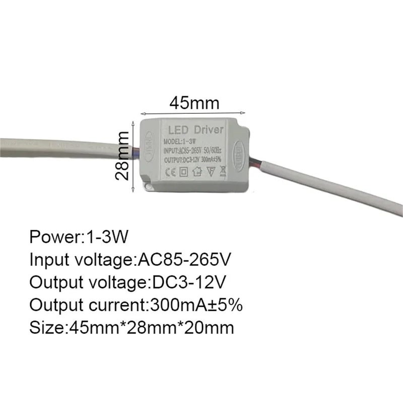 5Pcs LED Driver Power Supply 300mA AC85 265V For 1 3W LED Panel Ceiling Lamp Strip - Image 3