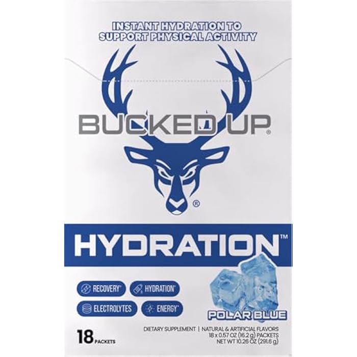 Bucked Up باكد أب هايدريشن - بولار بلو | مسحوق مشروب الإلكتروليت والترطيب | 18 عبوة (18 حصة) - Image 4