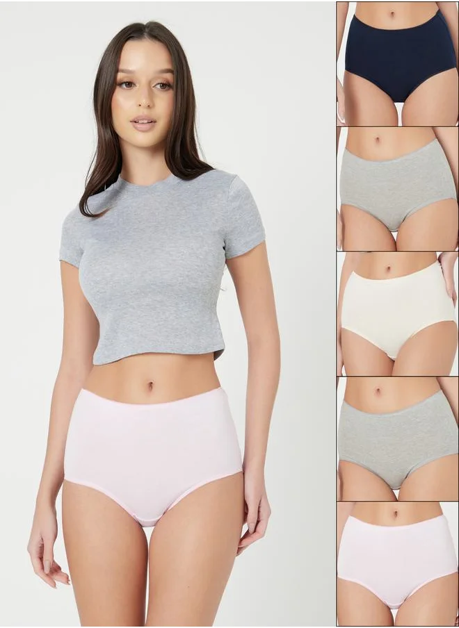 Styli Pack of 5 - Cotton Solid Full Brief