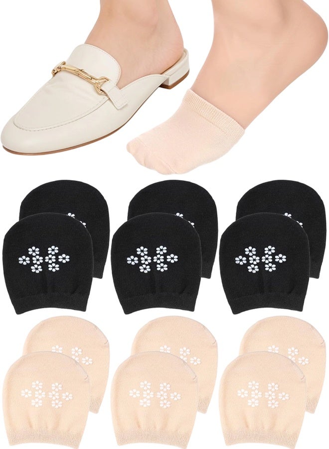 6 Pair Women Forefoot Socks, Suitable For Mules, Invisible Lined Half Socks, Invisible Toe Slip Covers, Suitable For Clogs - Image 1