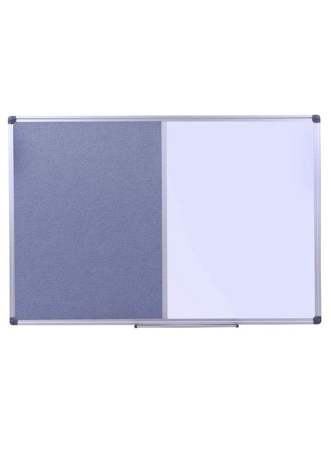 DexBoard Grey Felt Bulletin Dry Erase Combo Board Magnetic Whiteboard Grey Felt Bulletin Combination Board With Pen Tray 36 X 24 Inch  - Image 3