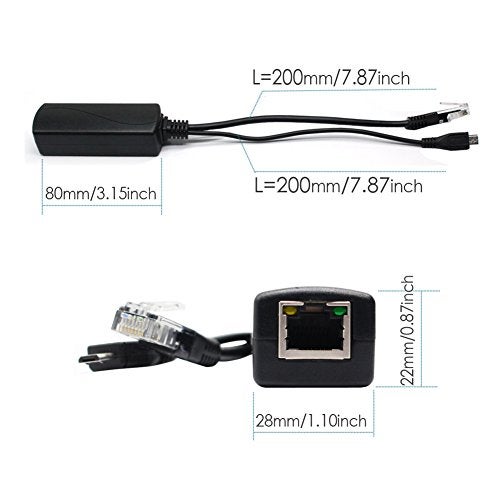 ANVISION 4-Pack Active 5V 2.4A PoE Splitter Adapter IEEE 802.3af Compliant Micro USB 48V to 5V/2.4A, for Tablets, Dropcam or Raspberry Pi, IPC, IP Camera and More - Image 4