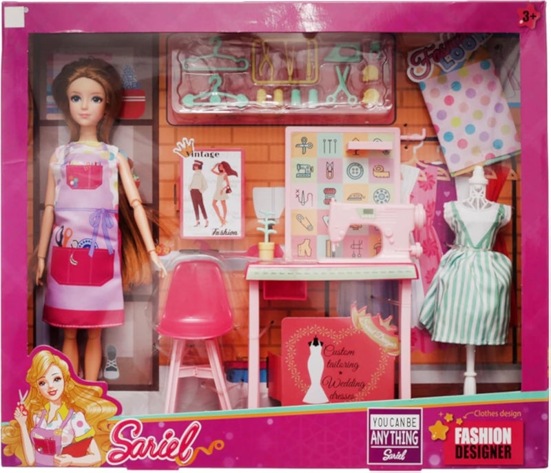 Defa 11.5Inch Fashion Doll with Designer Outfit & Accessories - Multicolor